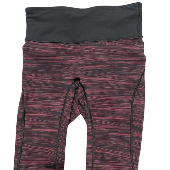 lululemon Run The Day Crop Low Tide Blush Berry Black Nulux Sz 6 - Picture 2 of 11